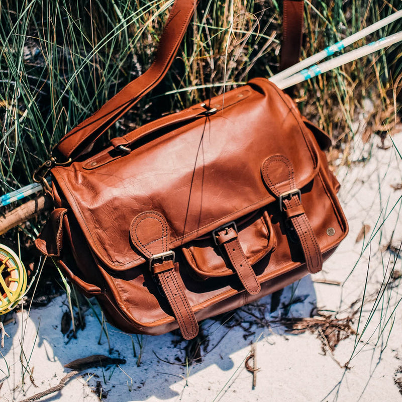 Brown Leather Satchel for students and professionals 15