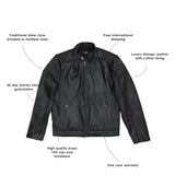 Mens Black Leather Biker Jacket | Perfect Gift for Husband, Boyfriend ...