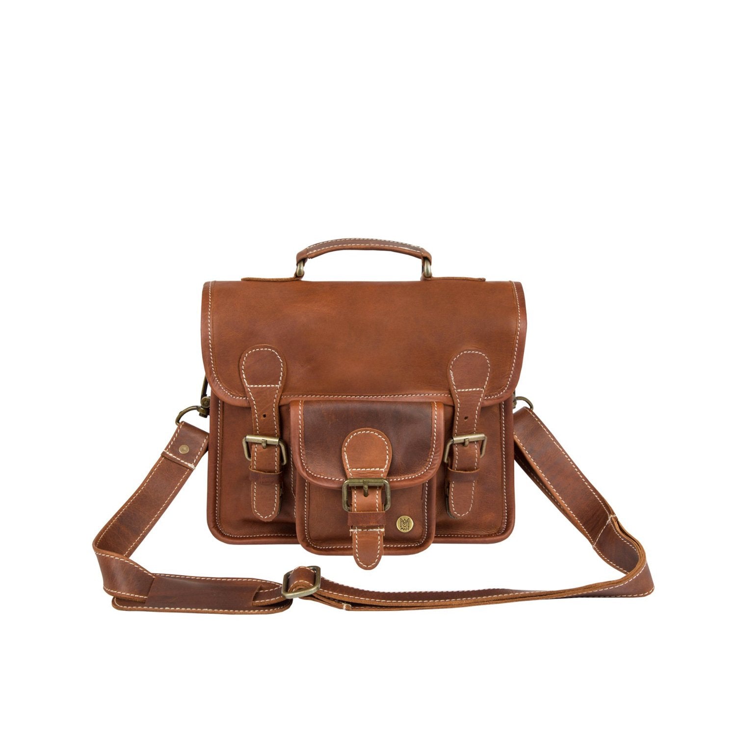 Small Brown Leather Satchel-Perfect gift for new job / graduation gift ...