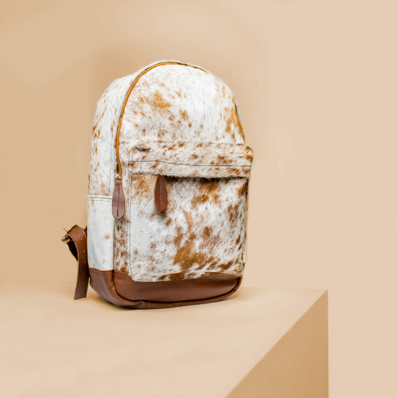 cow print north face backpack Natural Brown and White Cow Print Leather Cowhide Backpack – MAHI Leather
