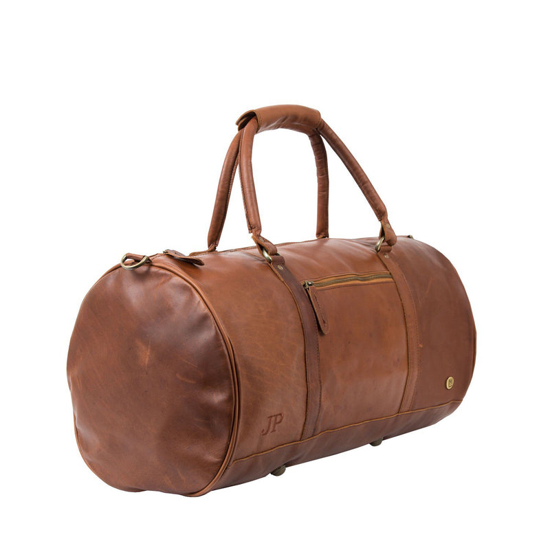 Gokina Tan Leather Duffle Bag