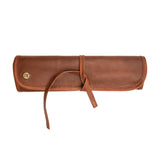Personalised Brown Leather Artists Roll, Pencil Case, Brush Holder ...