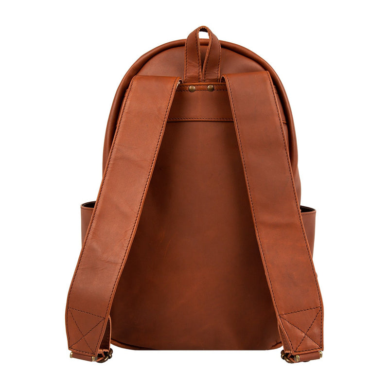 backpack leather bottom Petunia Pickle Boxy Saddle Perfect imprint zone Brown Leather Backpack for Work