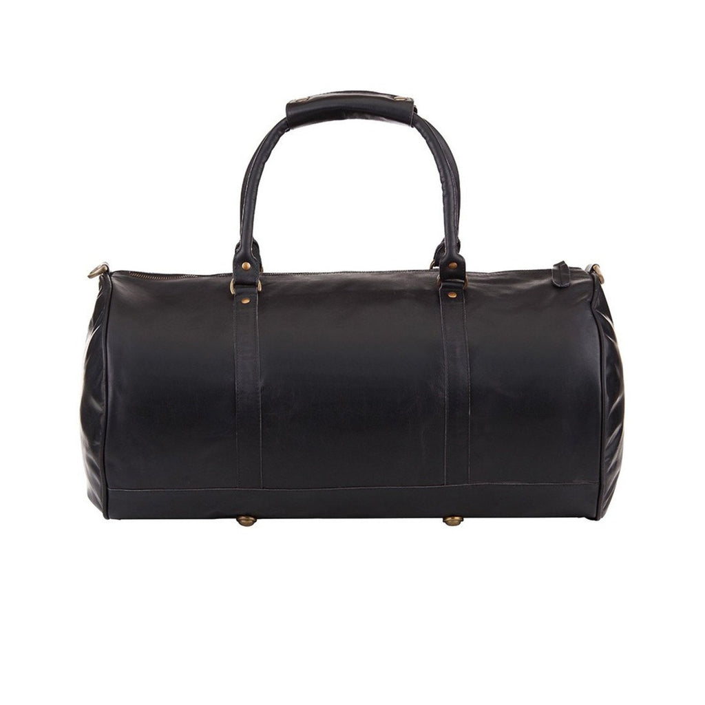Personalised Full Grain Black Leather Unisex Duffle Bag – MAHI Leather