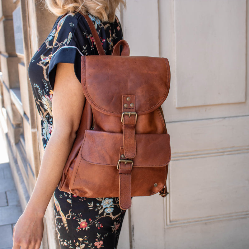 Personalized Full Grain Leather Backpack in Brown, Not Personalized Personalized Full Grain Leather Backpack in Brown, Not Personalized