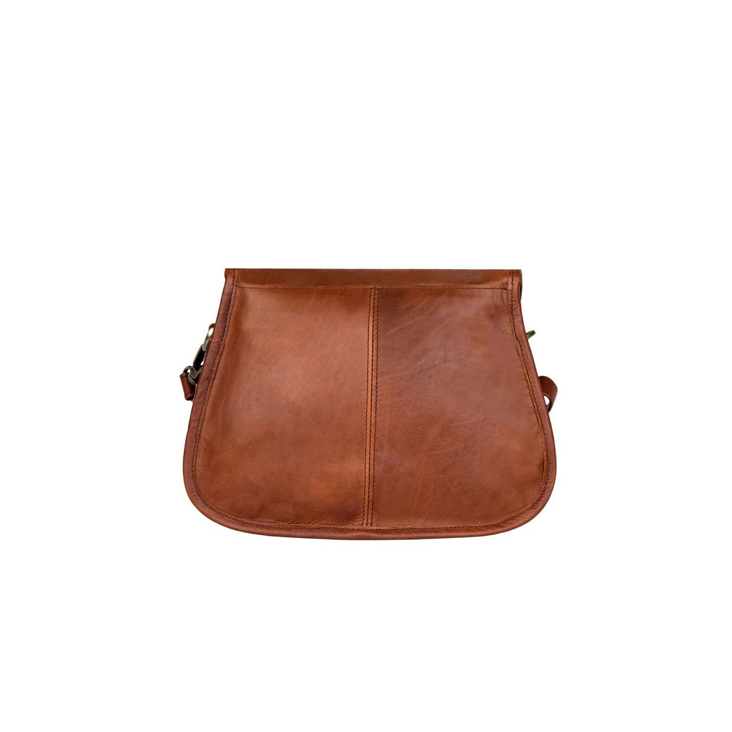 Personalised Full Grain Leather Saddle Bag in Vintage Brown – MAHI Leather