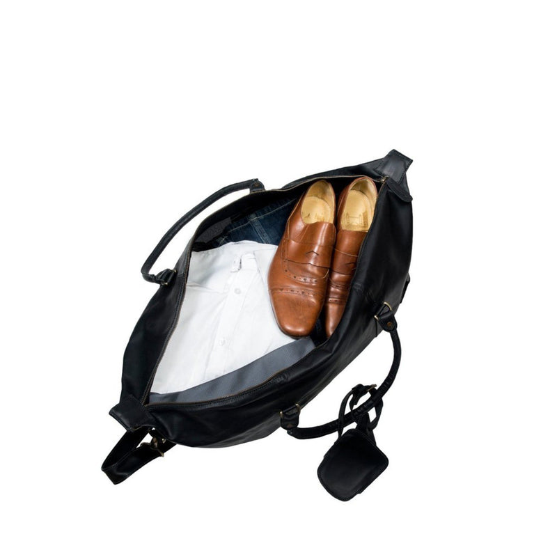 Buy Personalized Leather Duffle Bag - Weekend Bag/Overnight Gym Travel  Bag/Cabin in Black Full Grain Handmade By Mahi online