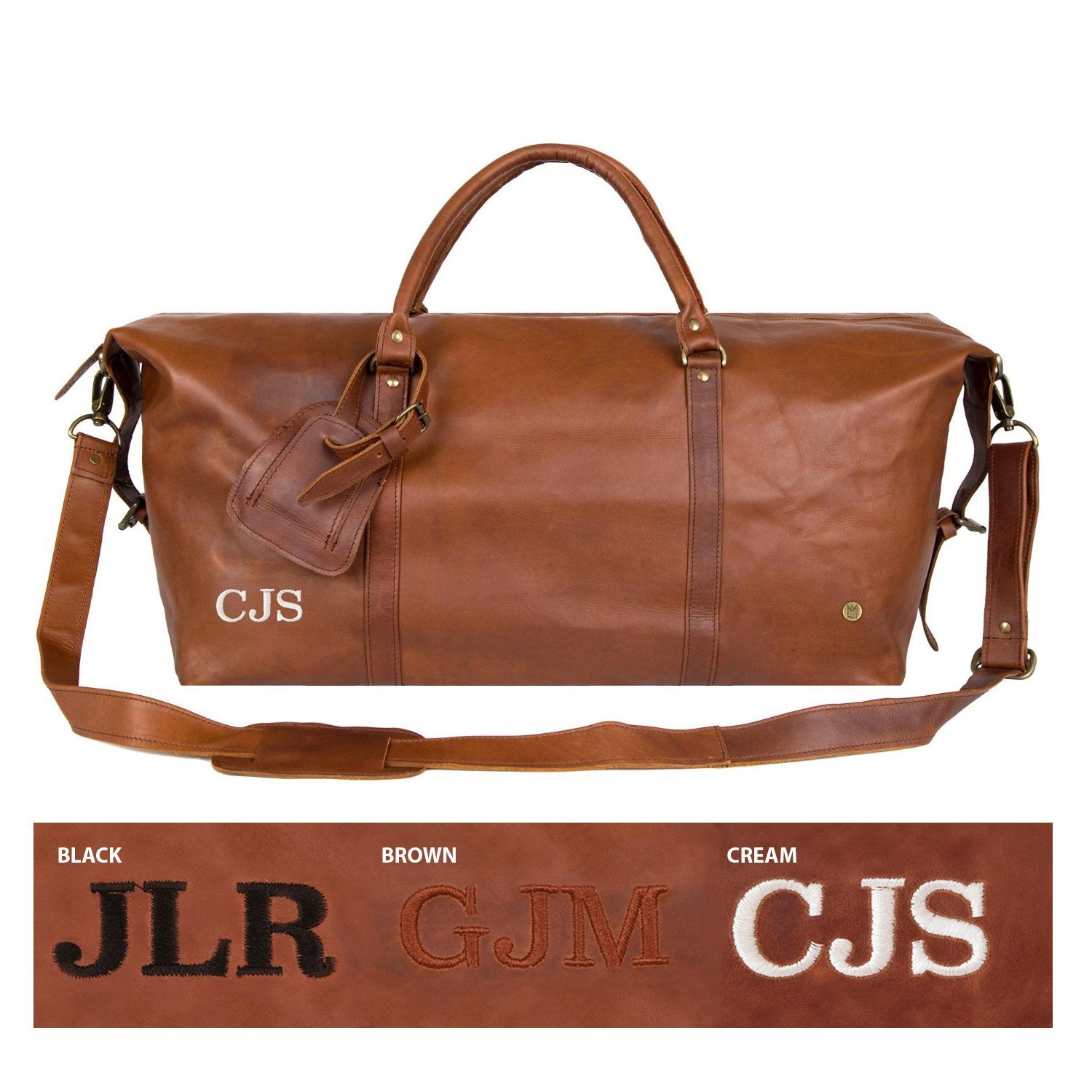 Personalized Large Full Grain Leather Weekend Bag In Brown – MAHI Leather