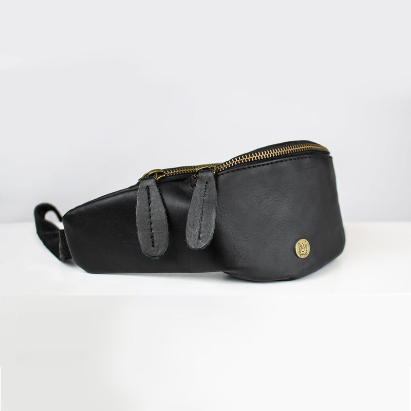 Black Leather Sling Bag/Fanny Pack/Bumbag - Monogram LV – Beauty