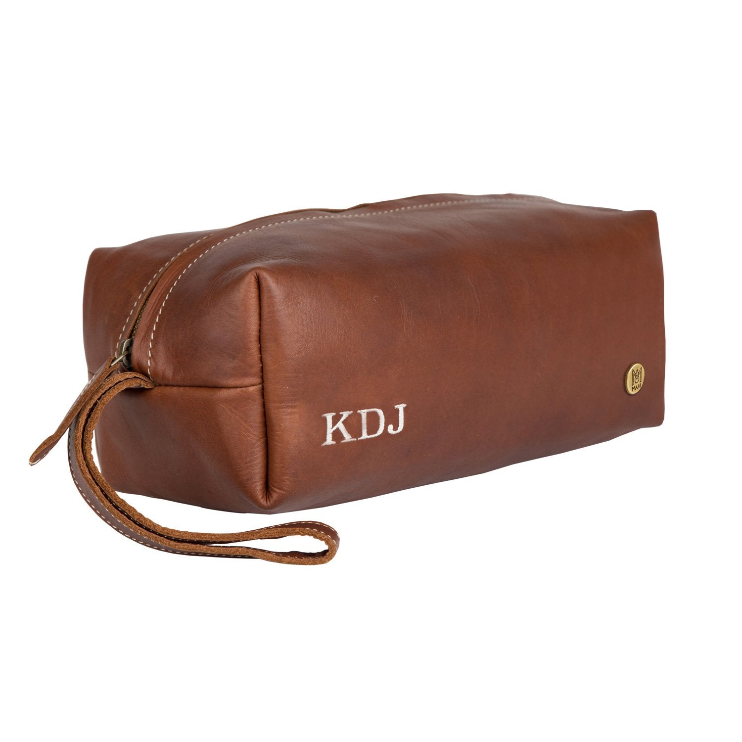 Personalized Brown Leather Wash Bag| Toiletries Bag for Him and Her ...