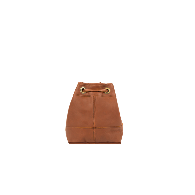 Mini Bucket Bag Solid Color Hollow Out Design Double Handle