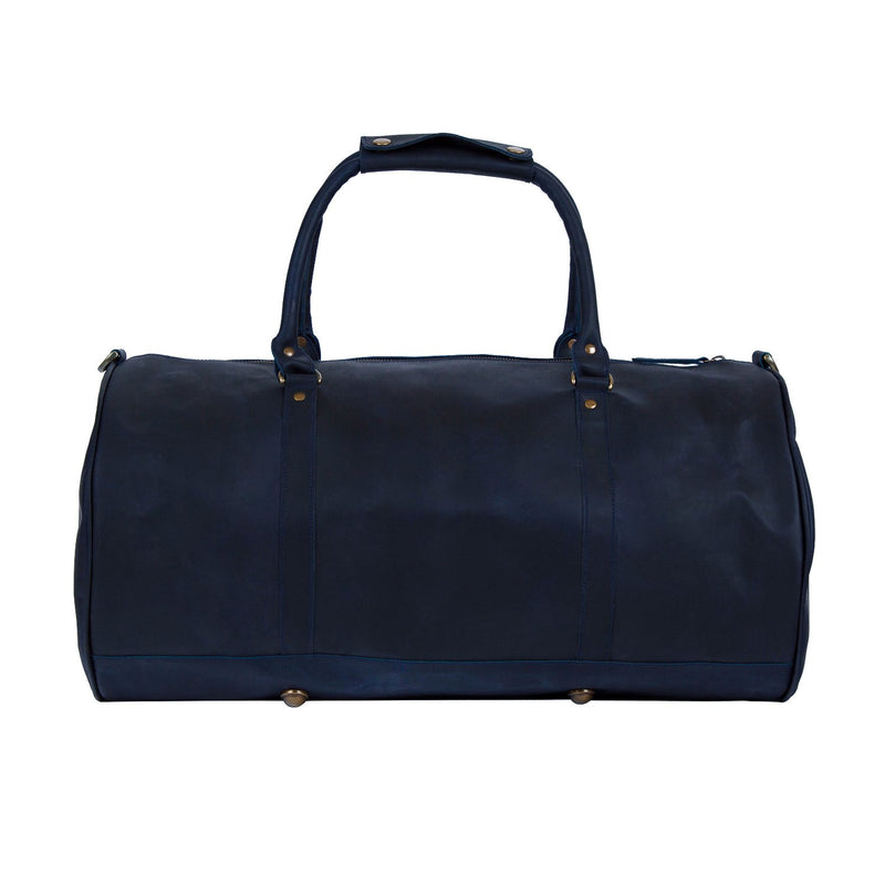 Navy leather duffle bag Clearance