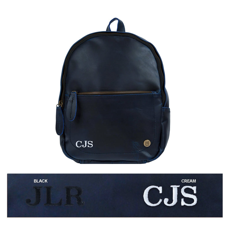 backpack mini travel bag Small Navy Blue Leather Backpack for women