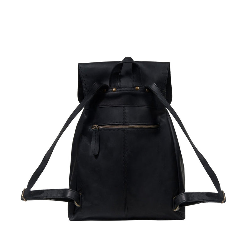 Black Leather Womens Backpack for Work, School + Leisure - 13