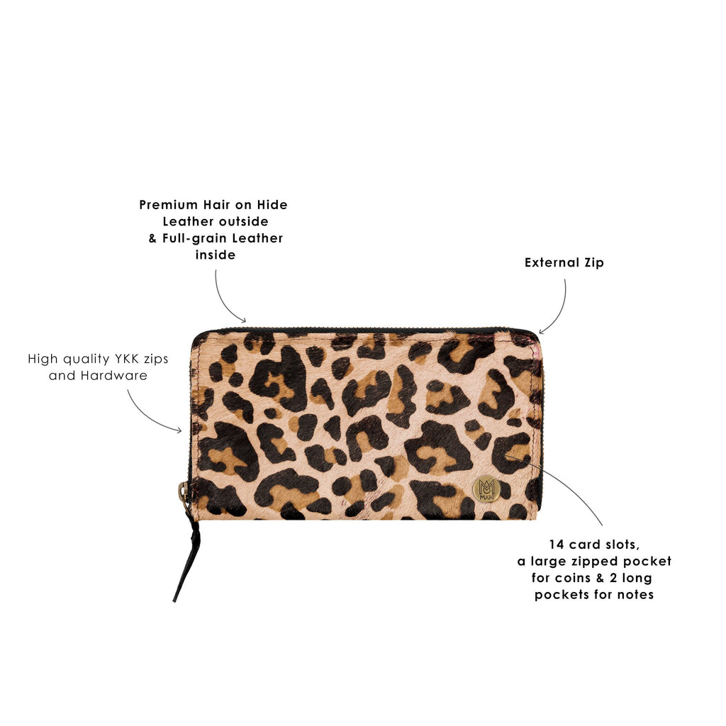 Leather Leopard Print Women's Purse- Luxury Personalised Gifts for