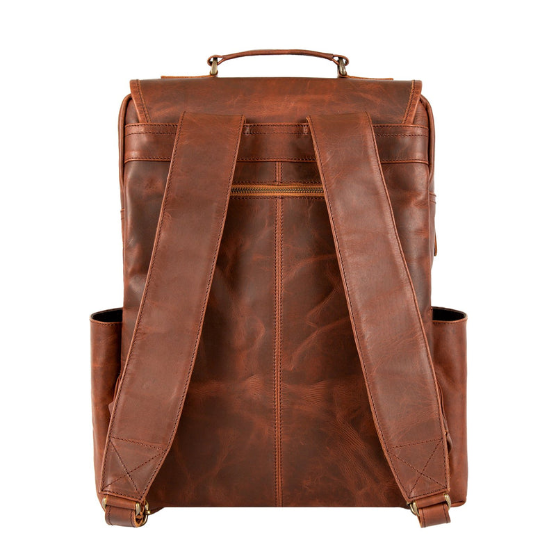 Backpack for Women: Leather Backpack / City Backpack Size M, Nappa Leather,  518 Cognac Brown -  Finland