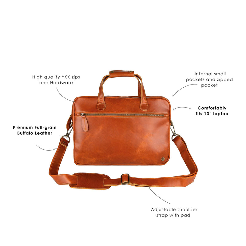 Brown Men's Genuine Crocodile Skin Bag Shoulder Business Work Pack Premium