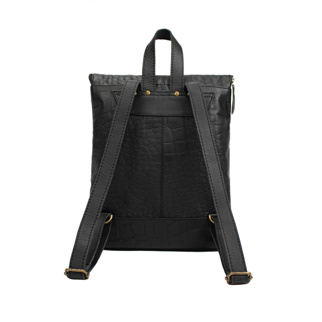 croc skin leather backpack Croc Print Leather Backpack | Leather Backpack For Women